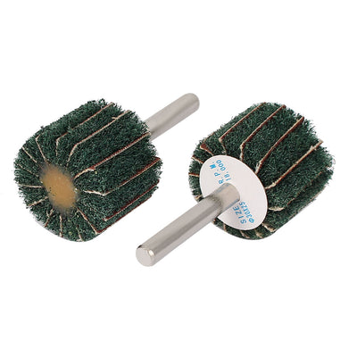 uxcell Uxcell 6mm Dia Shank 30x25mm Nylon Abrasive Scouring Grinding Polishing Flap Wheel 2pcs