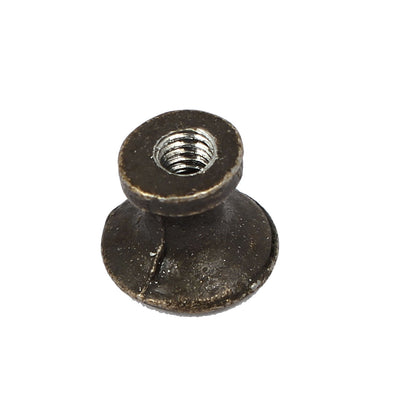 Harfington 3.5mm Threaded 12mm Diameter Metal Pull Handle Knob Bronze Tone 10pcs w Screws