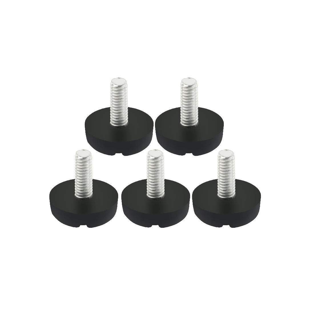 uxcell Uxcell 5pcs 21mm Dia Round Plastic Base Leveling Foot Threaded Glide Feet M6 x 13mm