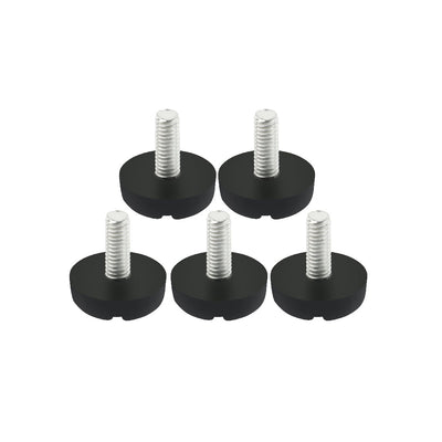uxcell Uxcell 5pcs 21mm Dia Round Plastic Base Leveling Foot Threaded Glide Feet M6 x 13mm