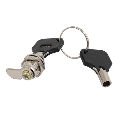 Harfington Uxcell 2pcs Closet Door Drawer Metal Panel Tubular Cam Lock Locker Silver Tone w 4 Keys