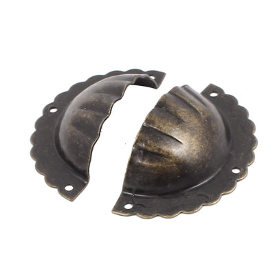 Harfington Uxcell Drawer Retro Style Shell Shaped Pull Handle Bronze Tone 71mmx37mmx20mm 10pcs