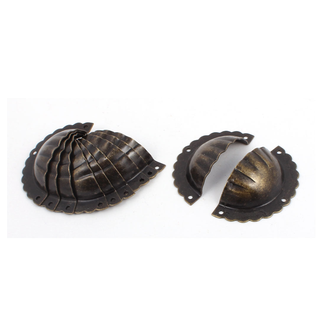 uxcell Uxcell Drawer Retro Style Shell Shaped Pull Handle Bronze Tone 71mmx37mmx20mm 10pcs