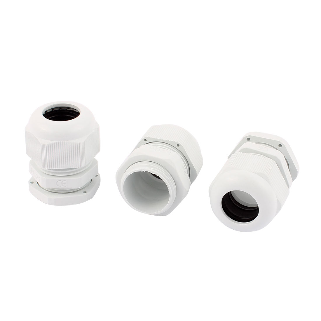 uxcell Uxcell 3 PCS PG21 13-18mm Range Waterproof Cable Glands Fixing Cord Connect Adapter White