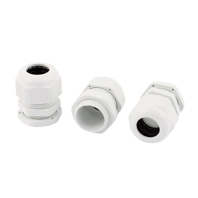 uxcell Uxcell 3 PCS PG21 13-18mm Range Waterproof Cable Glands Fixing Cord Connect Adapter White