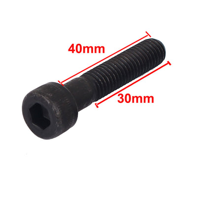 Harfington Uxcell 10pcs 1.25mm Pitch M8 x 40mm 30mm Long Thread Hex Socket Cap Head Screw Bolts