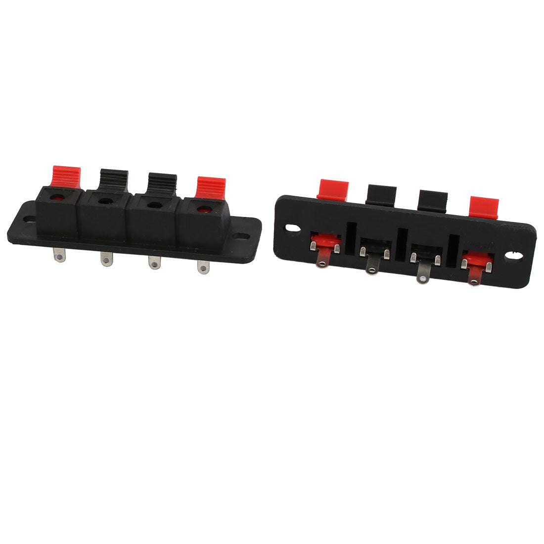 Harfington 6pcs 4 Terminal 4 Position Spring Loaded Stereo Speaker Socket Connector Board