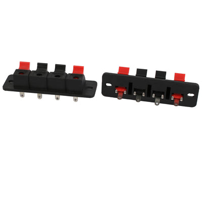 Harfington 6pcs 4 Terminal 4 Position Spring Loaded Stereo Speaker Socket Connector Board