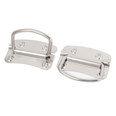 Harfington Uxcell Metal Toolbox Crates Boxes Puller Chest Handle Silver Tone 4" Length 2pcs