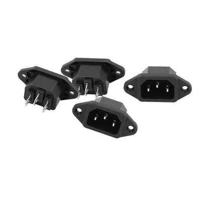 Harfington Uxcell 4 Pcs AC 250V 10A IEC 320 C14 Panel Mount Adapter Power Stecker Buchse
