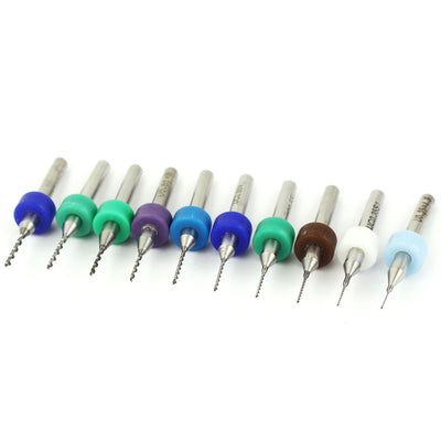 Harfington 0.25mm-1.15mm Cutting Dia 1/8" Shank Carbide CNC PCB Micro Drill Bits Set 10 in 1