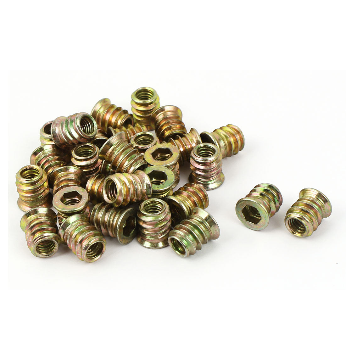uxcell Uxcell 30pcs M6 x 12mm Furniture Fixing Hexagon Socket E-Nuts for Wooden Furnitures