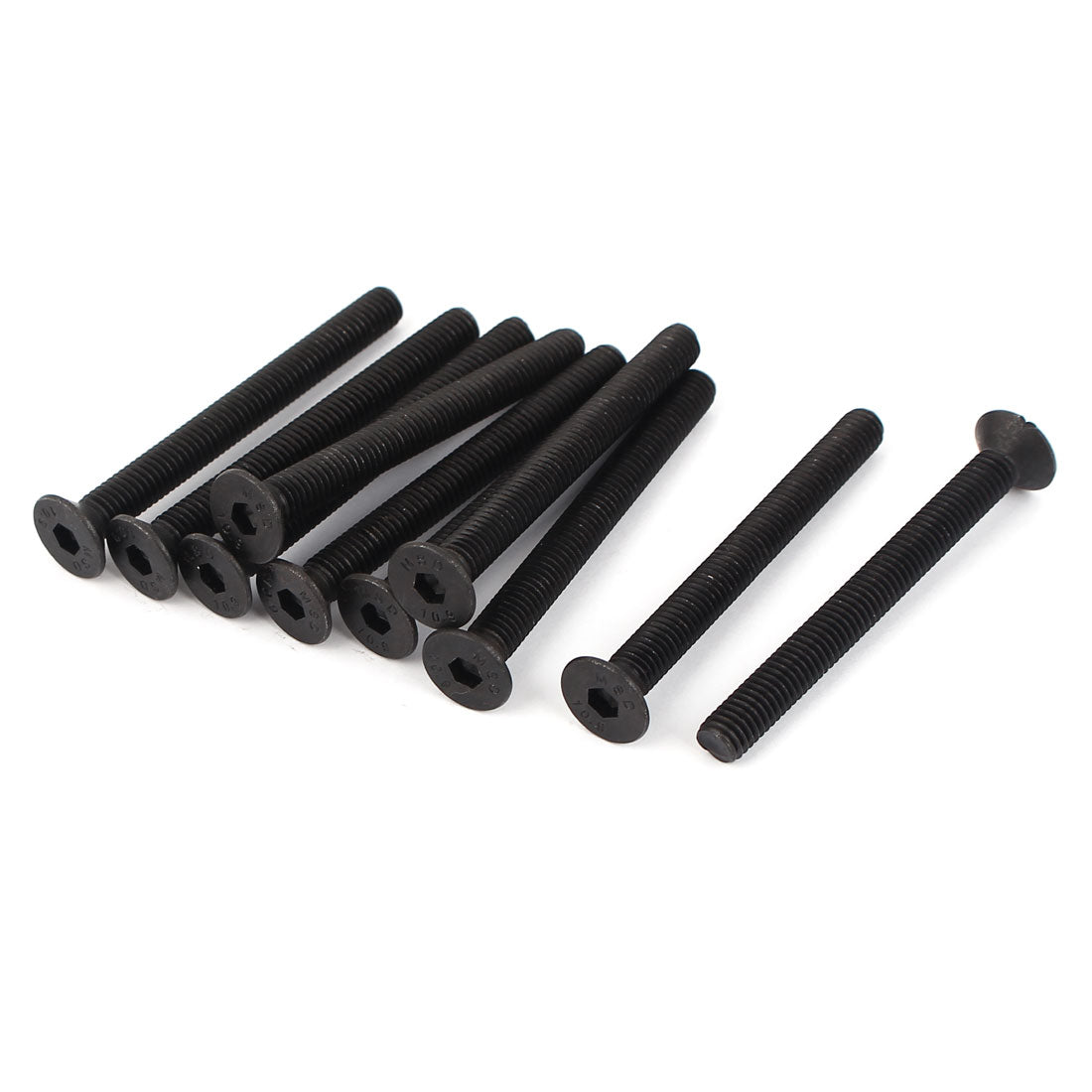 Harfington M6 x 60mm Full Threaded Hex Socket Countersunk Screws Fasteners 10pcs