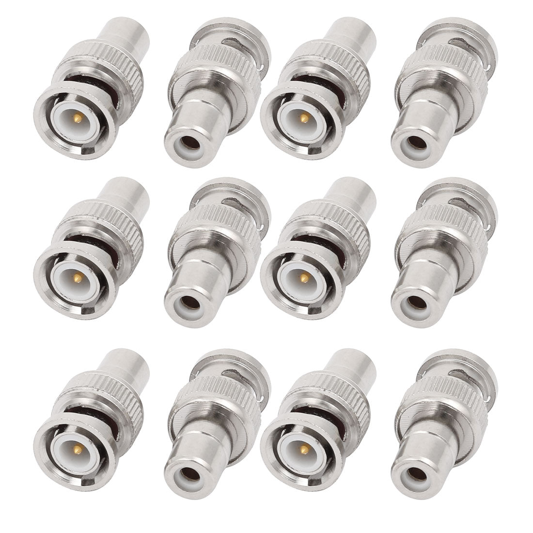 uxcell Uxcell 12 Pcs BNC Male to RCA Female Jack Audio Video Coax Cable Straight Connector