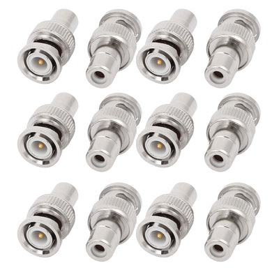 uxcell Uxcell 12 Pcs BNC Male to RCA Female Jack Audio Video Coax Cable Straight Connector