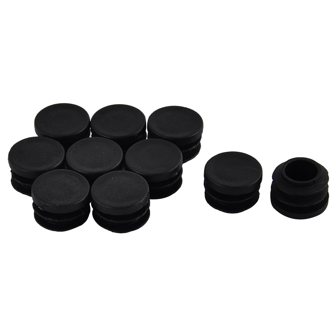 uxcell Uxcell Furniture Table Chair Plastic Round Tube Pipe Insert Cap Cover Protector Black 19mm Dia 10pcs