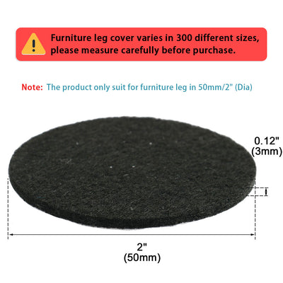 uxcell Uxcell Office Self Adhesive Table Chair Furniture Felt Cushions Pads Mats Black 50mm 50pcs