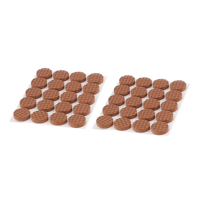 uxcell Uxcell Table Chair EVA Round Anti Scratch Furniture Feet Pads Covers Cushion Brown 15mm Dia 40pcs