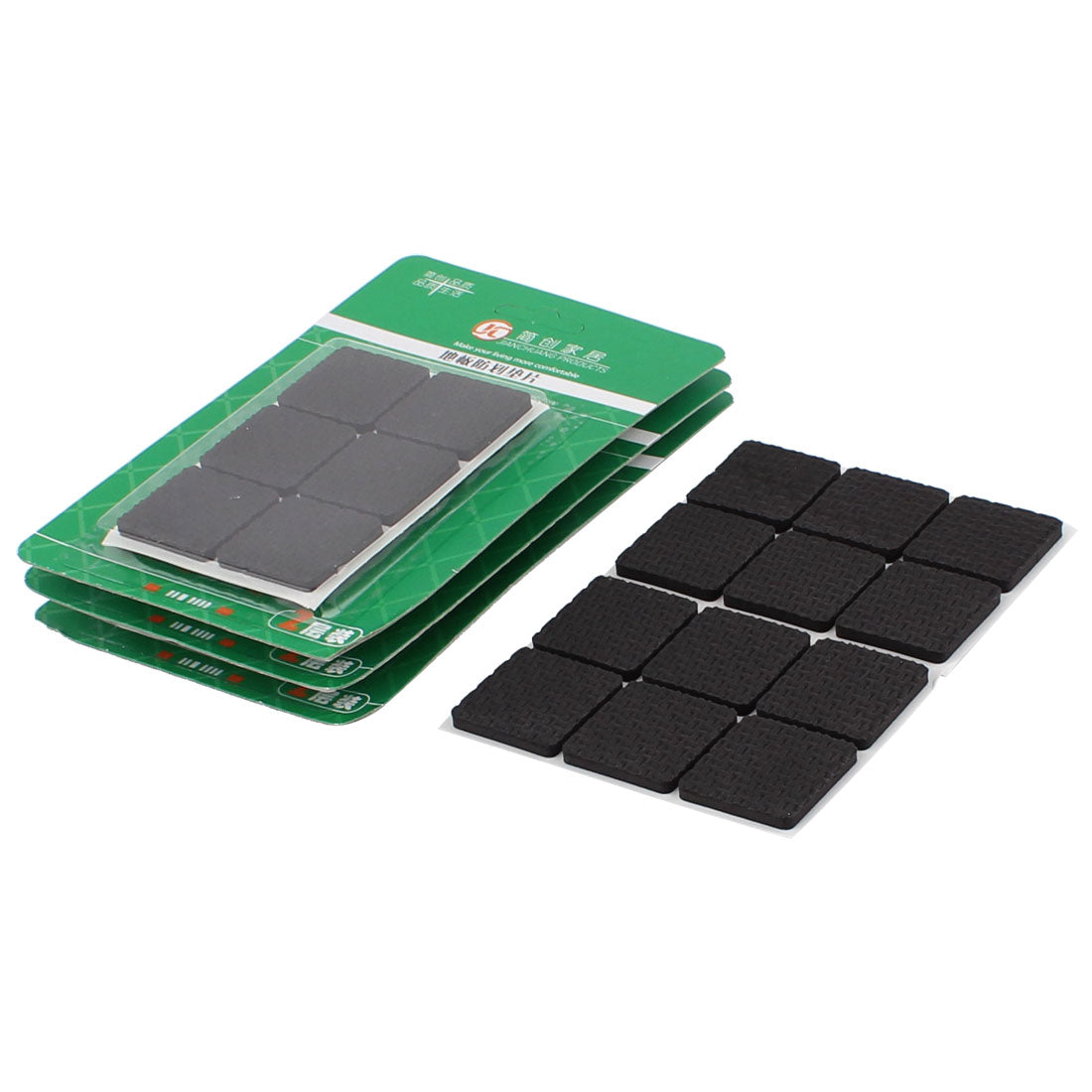 uxcell Uxcell Table Chair EVA Square Anti Slip Self Adhesive Furniture Feet Pads Cover Black 30 x 30mm 48pcs