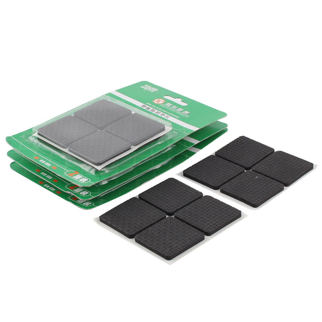 uxcell Uxcell Table Chair EVA Square Anti Slip Self Adhesive Furniture Feet Pads Cover Black 38 x 38mm 32pcs