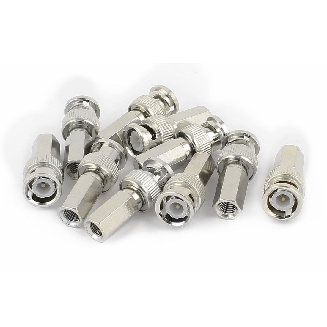 Harfington 10Pcs BNC Male RG58/59/60 Coax Coaxial Connector Adapter for CCTV Camera
