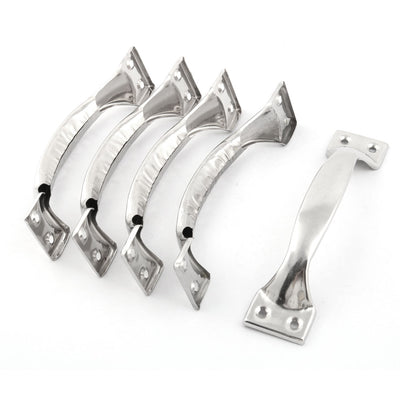 Harfington Uxcell Cabinet Door Cupboard Chest Drawer 14.4cm Long Pull Handle Knob Silver Tone 5 PCS