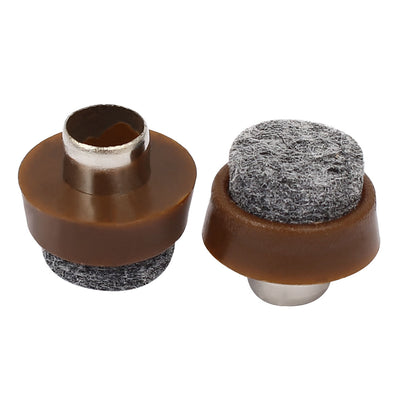 Harfington Uxcell 18mmx16mm Round Shaped Soft Touch Nail-on Felt Pad Floor Protector 10pcs