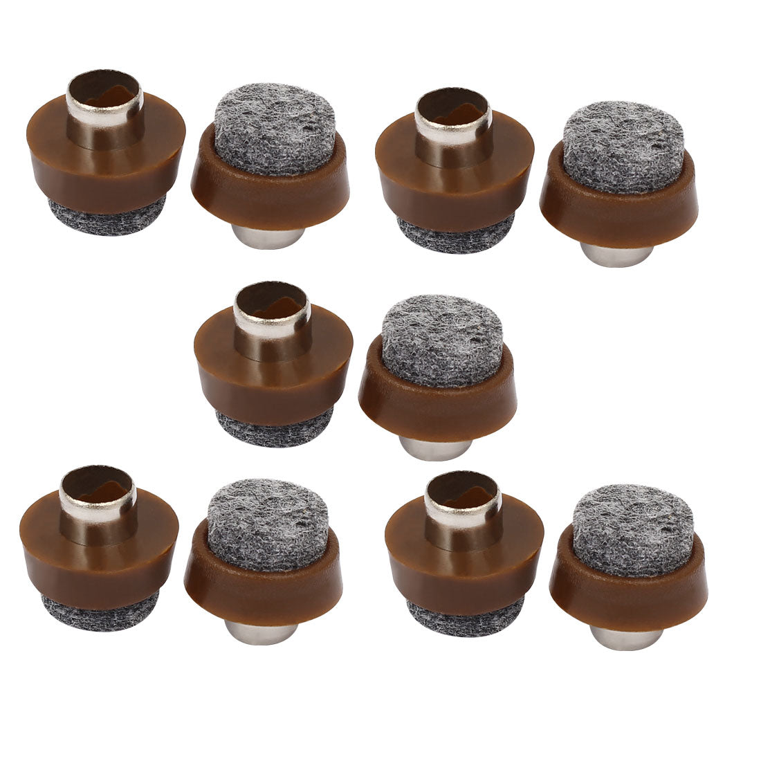 uxcell Uxcell 18mmx16mm Round Shaped Soft Touch Nail-on Felt Pad Floor Protector 10pcs