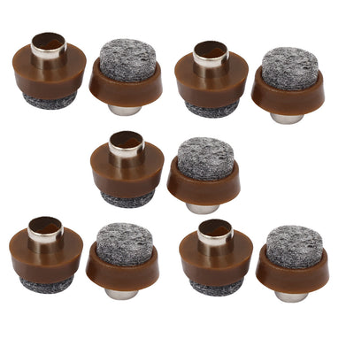 uxcell Uxcell 18mmx16mm Round Shaped Soft Touch Nail-on Felt Pad Floor Protector 10pcs
