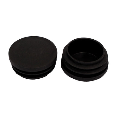 Harfington Uxcell 38mm Dia Plastic Blanking End Cap Round Ribbed Tube Insert Black 20pcs