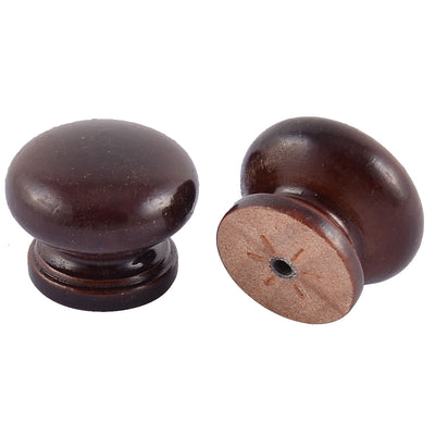 Harfington Uxcell 34mm Dia Round Head Drawer Cupboard Closet Door Grip Wooden Pull Knob Black 6pcs