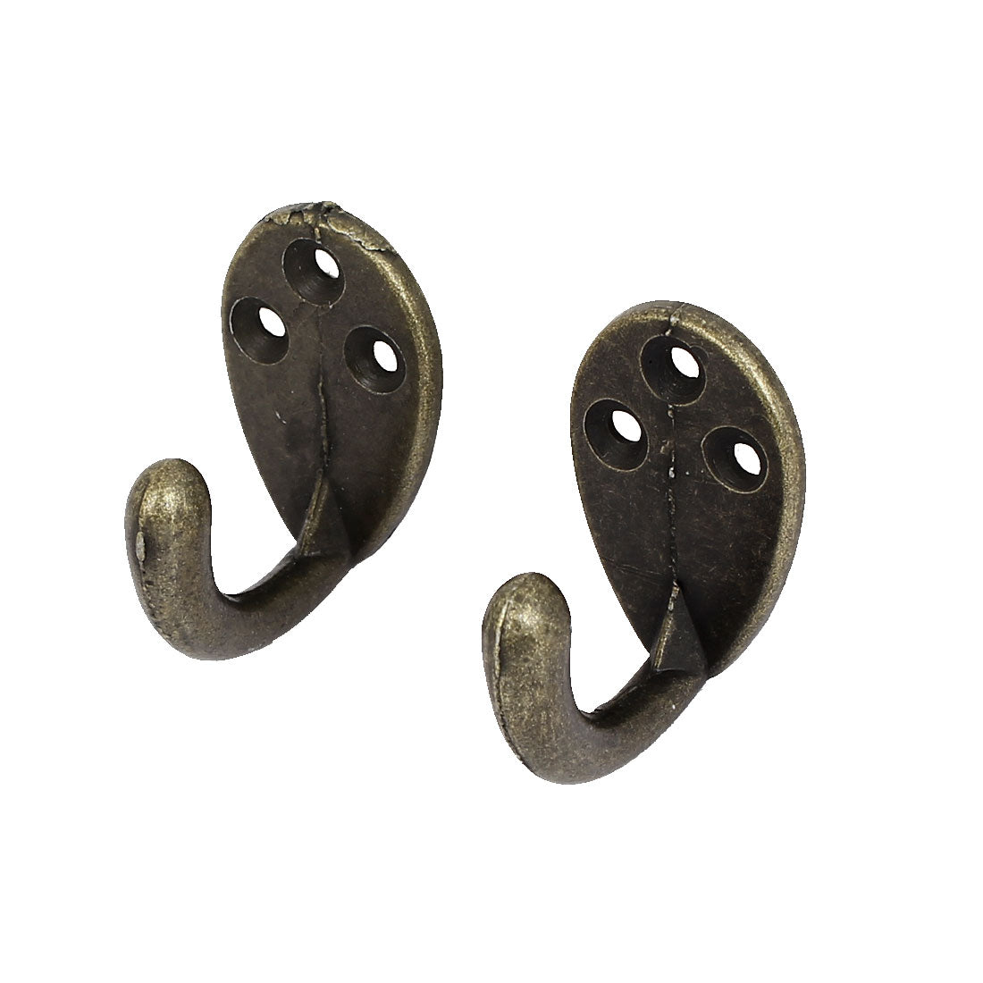 uxcell Uxcell Bedroom Door Wall Mounted Alloy Vintage Style Single Hanger Hook Bronze Tone 2pcs