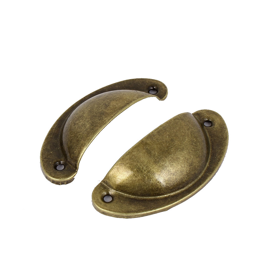 uxcell Uxcell 82mm Long Screw Mounted Metal Pull Handles Brass Tone 5 Pcs for Furniture