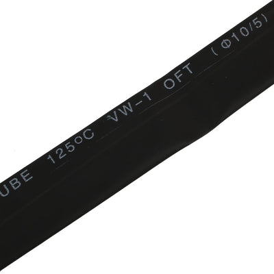 Harfington 10mm Dia 3:1 Ratio Heat Shrink Tube Wire Wrap Cable Sleeve Tubing 3.7m Length Black