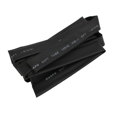 Harfington 10mm Dia 3:1 Ratio Heat Shrink Tube Wire Wrap Cable Sleeve Tubing 3.7m Length Black