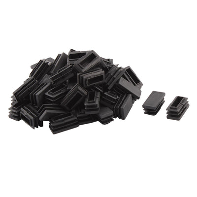 Harfington Uxcell Household Plastic Rectangular Shaped Chair Leg Tube Pipe Insert Black 30 x 15mm 50 PCS