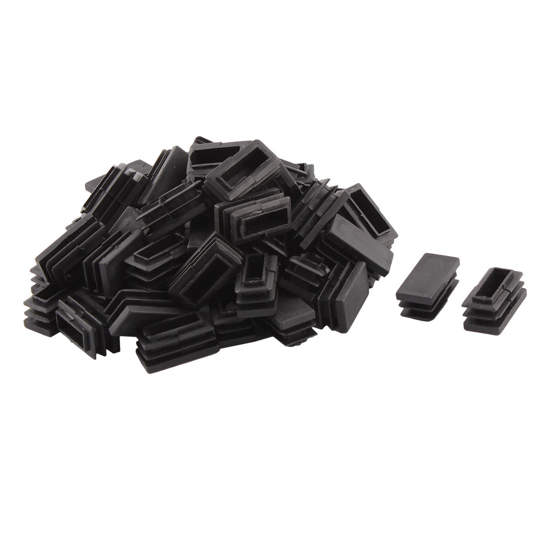 uxcell Uxcell Household Plastic Rectangular Shaped Chair Leg Tube Pipe Insert Black 30 x 15mm 50 PCS