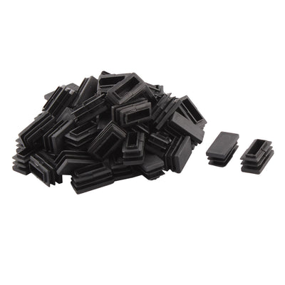 Harfington Uxcell Household Plastic Rectangular Shaped Chair Leg Tube Pipe Insert Black 30 x 15mm 50 PCS