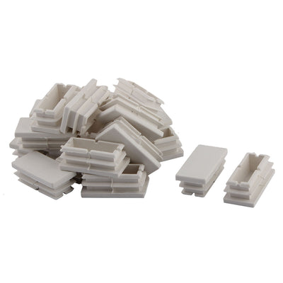 uxcell Uxcell Household Plastic Rectangular Shaped Chair Leg Tube Pipe Insert White 40 x 20mm 20 PCS