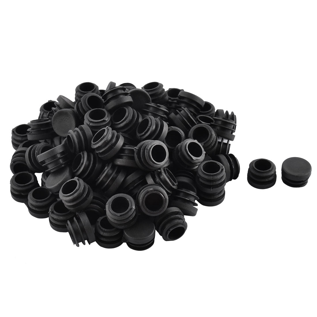 uxcell Uxcell Home  Plastic Round Shaped Furniture Table Chair Leg Feet Tube Insert Black 100 Pcs