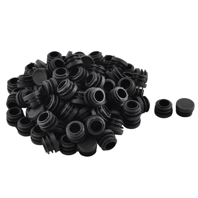 Harfington Uxcell Home  Plastic Round Shaped Furniture Table Chair Leg Feet Tube Insert Black 100 Pcs