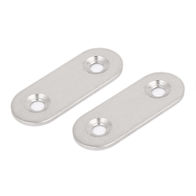 Harfington Uxcell 40mm x 15mm x 2mm Stainless Steel Corner Brace Flat Mending Repair Plate 100pcs