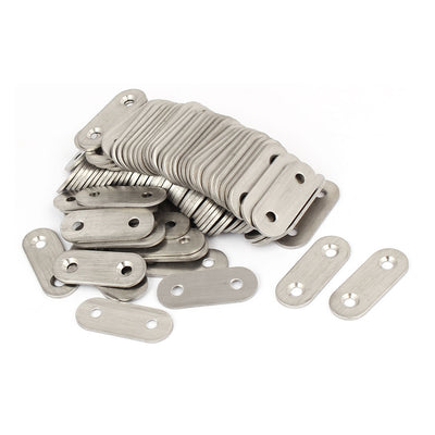 Harfington Uxcell 40mm x 15mm x 2mm Stainless Steel Corner Brace Flat Mending Repair Plate 100pcs