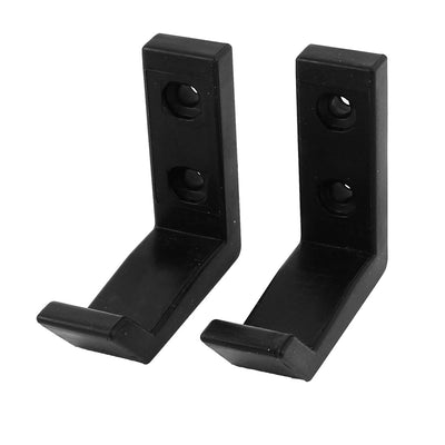 Harfington Uxcell Home Towel Coat Handbag Single Hook Screw Mount Plastic Wall Hanger Black 2pcs