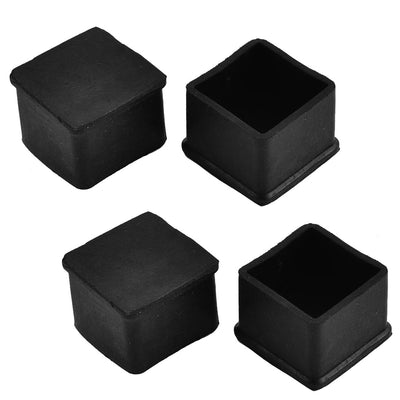 Harfington Uxcell 38mm x 38mm Square Shaped Furniture Table Desk Foot Leg Rubber End Cap Cover Black 4pcs