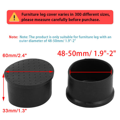 Harfington Uxcell Home Rubber Anti Slip Furniture Table Desk Chair Leg Tips Pads Tool 60mm Base Dia 8pcs