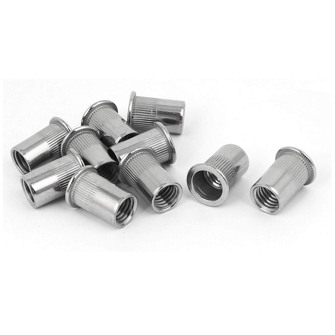 uxcell Uxcell M12 x 1.75mm 304 Stainless Steel Stripe Blind Rivet Nut Insert Nutsert 10PCS