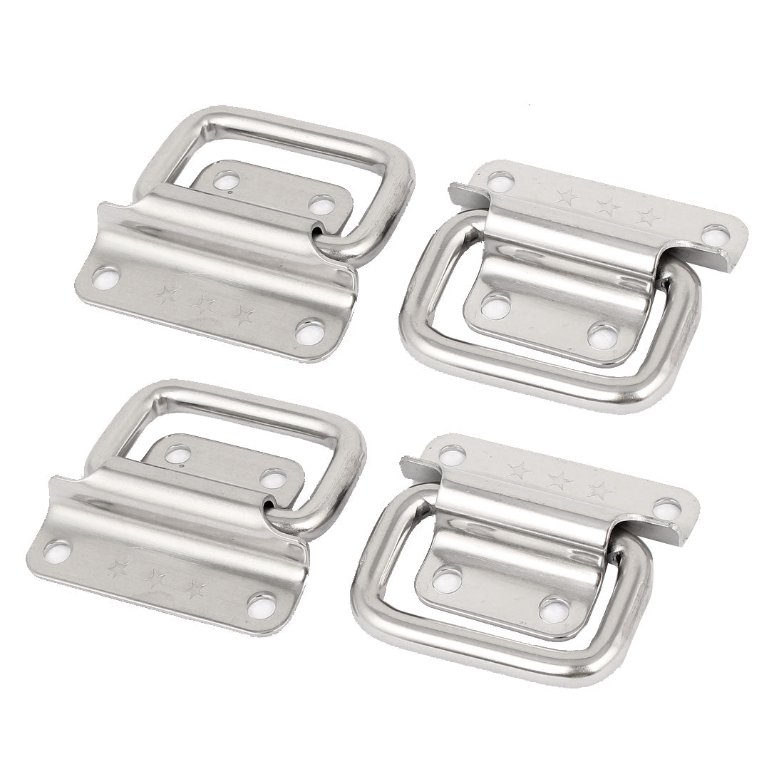 uxcell Uxcell Toolbox Stainless Steel 90-Degree Puller Chest Handle Silver Tone 2" Length 4pcs