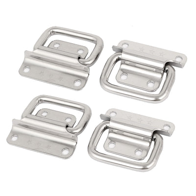 Harfington Uxcell Toolbox Stainless Steel 90-Degree Puller Chest Handle Silver Tone 2" Length 4pcs