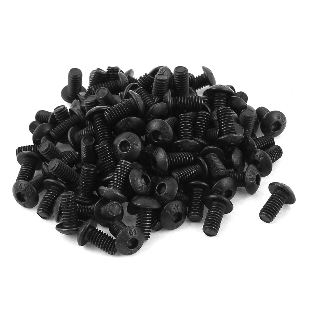 uxcell Uxcell 100Pcs Black M4 x 8mm Alloy Steel Hex Socket Button Head Machine Screws Bolts